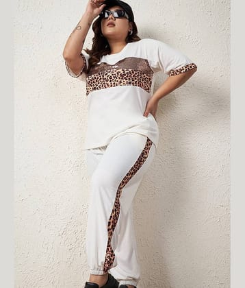 AUSTIVO Women Printed T-Shirt With Joggers Co-Ord Set ( Yellow )