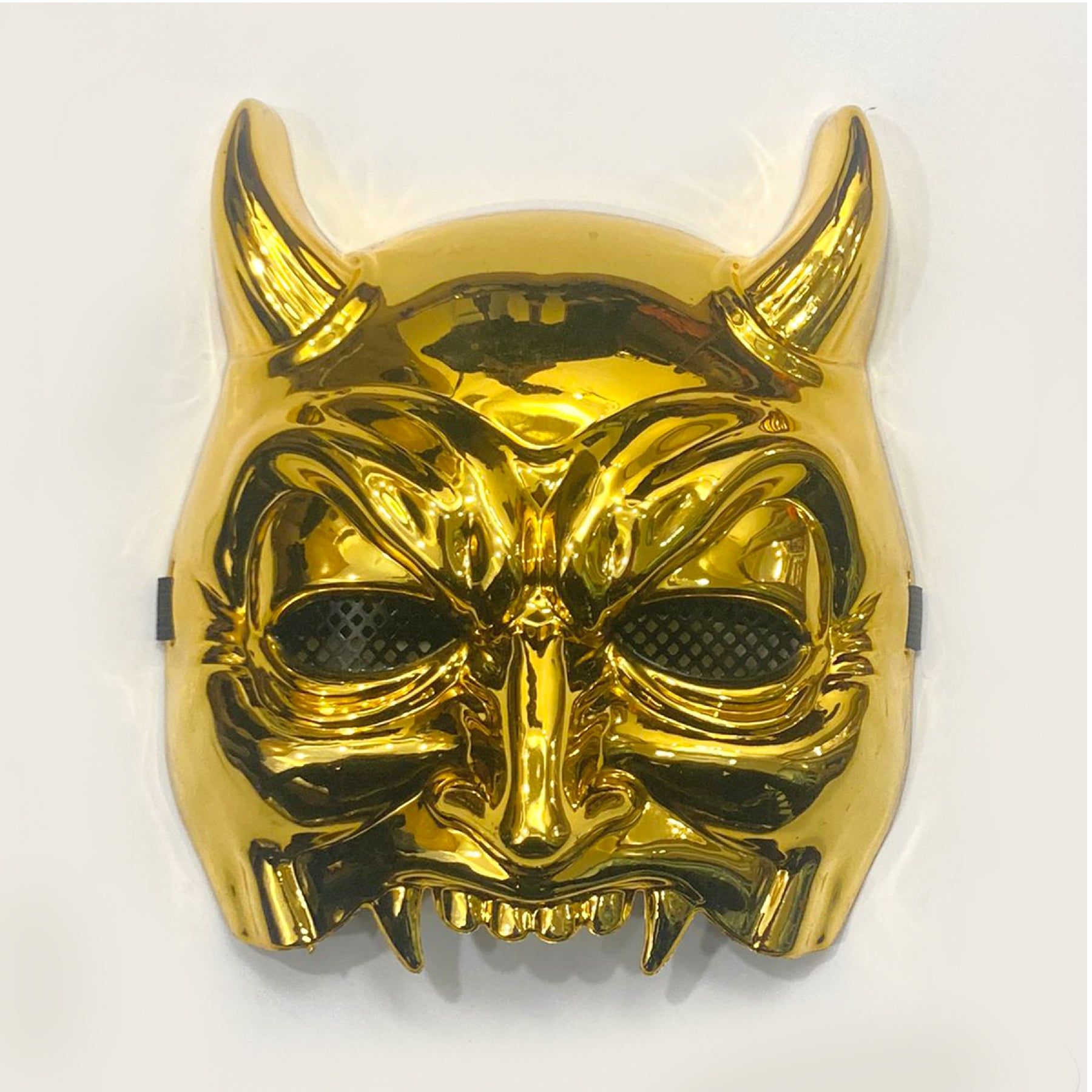 Golden Chrome Broken Jaw Devil Face Mask - 1PC