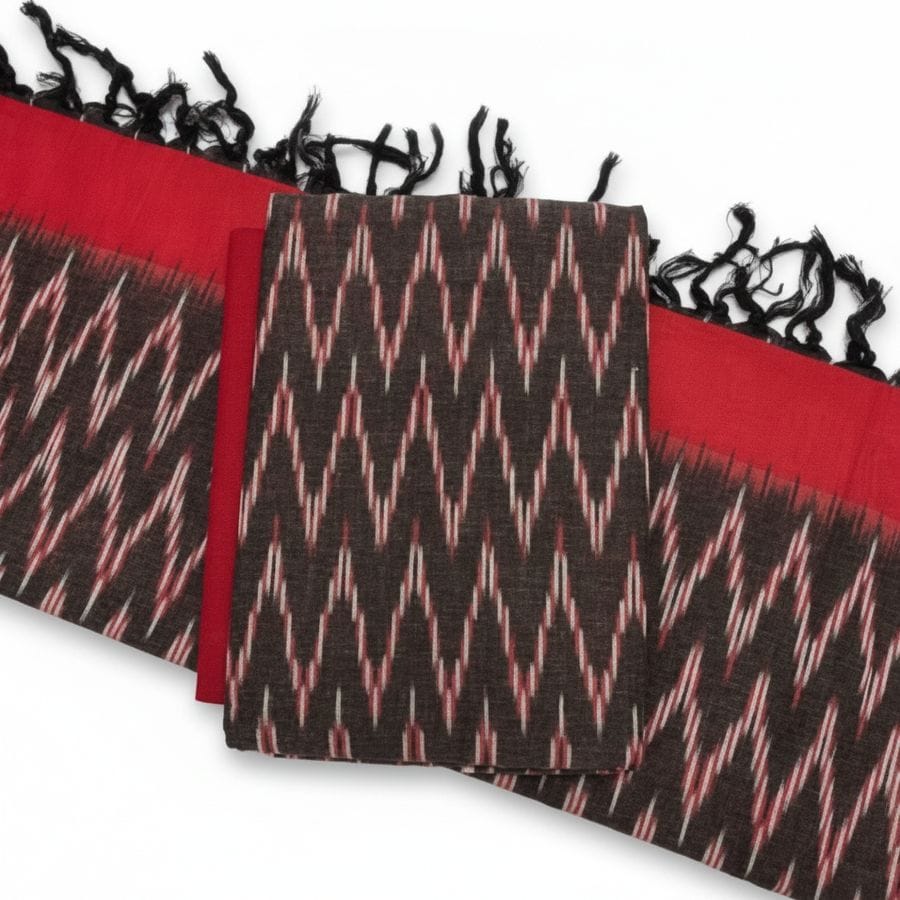 Handloom Cotton Ikat Dress Material Set