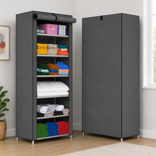 YouCopia Collapsible Wardrobe 6 Shelves Storage Clothes Storage Rack Quick Wardrobe/Cabinet/Multipurpose