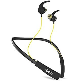 Foxin FoxBeat 130 Wireless Neckband with Enhanced Bass Up to 22H Playback Memory Card Slot Magnetic Metal Ear Buds Sweat Proof Bluetooth v5.0 Voice Assistant Made in India (Blazzing Yellow)_510clone.