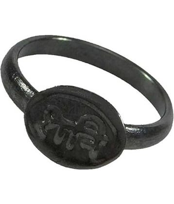 Shri Astha Vinayak Menjewell Shani Dosha Niwaran Black Horse Shoe Iron Ring, Shani Chhalla Stainless Steel Ring