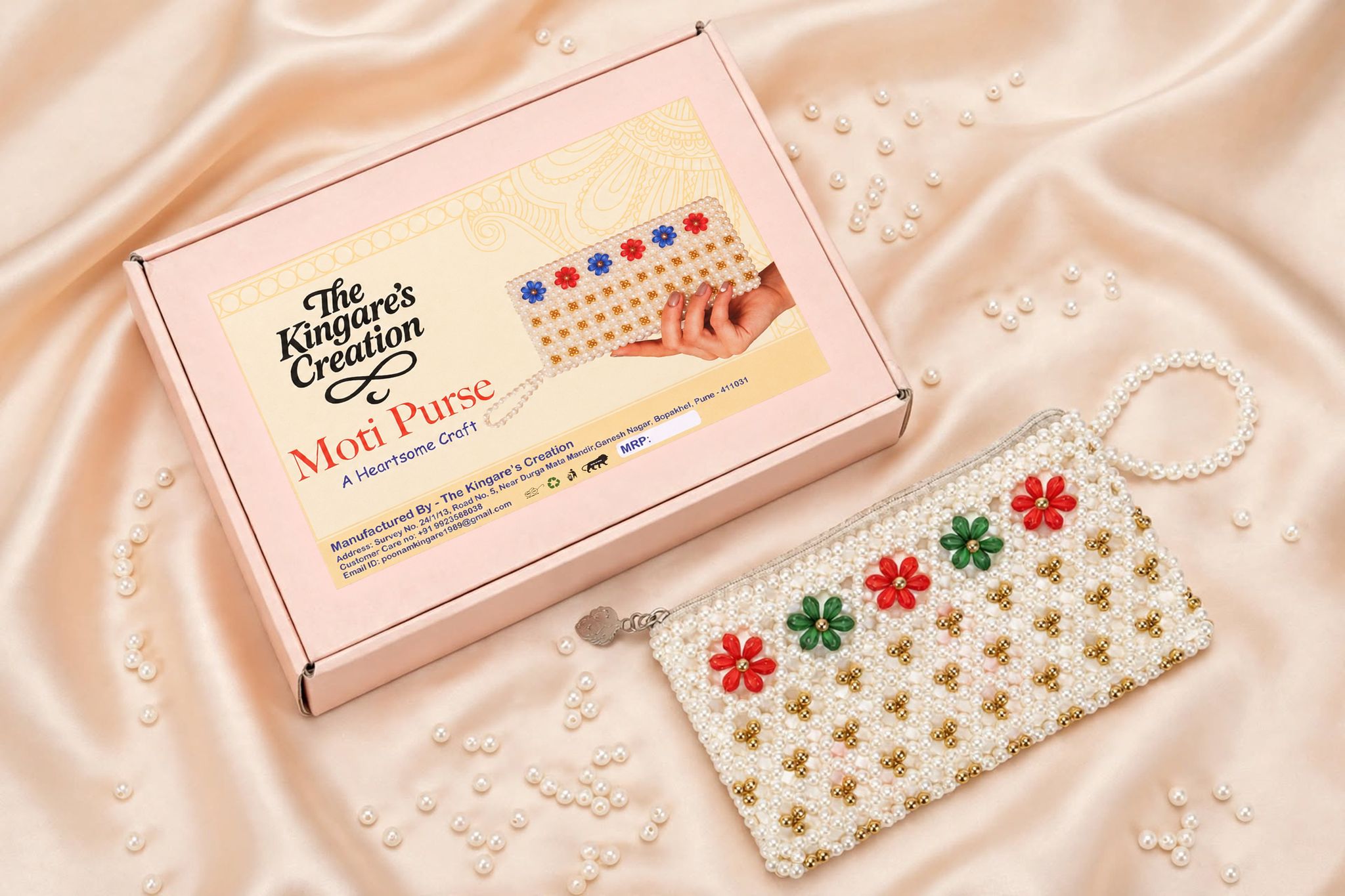 Traditional Moti Embellished Handcrafted Purse