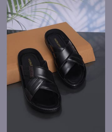 Liberty Black Men's Leather Slipper