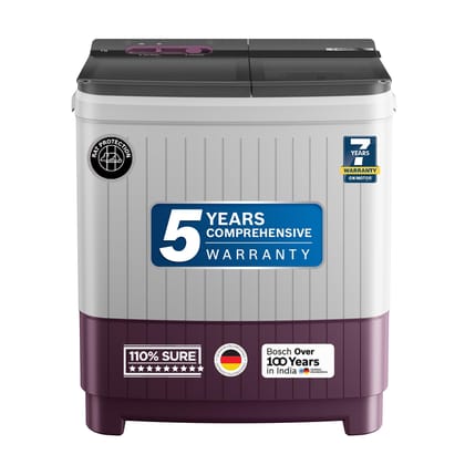 Bosch 8 kg 5 Star Semi-Automatic Top Loading Washing Machine (2025 Model, WJP802V0IN, 3 Wash Programs, Anti-Rust Body, 1300 RPM Spin Speed, Wine, 2 Years Comprehensive Warranty) Bosch 8 kg 5 Star Semi-Automatic Top Loading Washing Machine (2025 Model, WJ Bosch 8 kg 5 Star Semi-Automatic Top Loading Washing Machine (2025 Model, WJP802V0IN, 3 Wash Programs, Anti-Rust Body, 1300 RPM Spin Speed, Wine, 2 Years Comprehensive Warranty) Bosch 8 kg 5 Star Semi-Automatic Top Loading Washing Machine (2025 Model, WJ