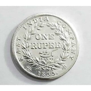 1835 One Rupees William Rare Old Medieval Collection Coin - Collectible