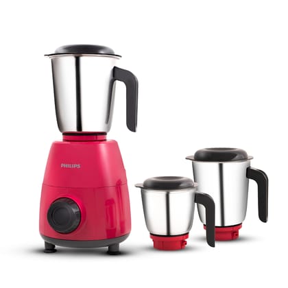 PHILIPS HL7505/05 Mixer Grinder, 500W Endura Motor with rapid cool motor technology, 3 heavy duty and leak proof Jars, Strawberry, Red PHILIPS HL7505/05 Mixer Grinder, 500W Endura Motor with rapid cool motor technology, 3 heavy duty and leak proof Jars, 
