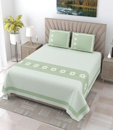 100% Pure Cotton Oasis Double Bedsheet With 2 Pillow Covers 100% Pure Cotton Oasis Double Bedsheet With 2 Pillow Covers