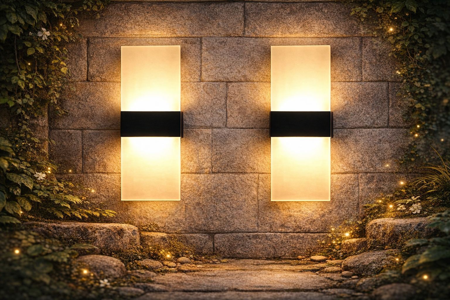 SPARKWORLD (Pack of 2) 15 Watts Rectangular LED Wall Lamp Acrylic - Warm White