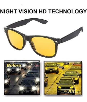 Day & Night Vision UV Protection HD Goggles Sunglasses Men/Women Driving Glasses Sun Glasses (Yellow)