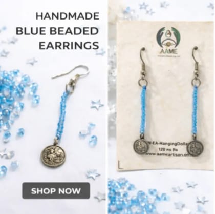 Handmade Hanging Dollar Style Earrings