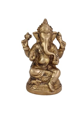 Arihant Craft� Hindu God Ganesha Idol Hand Craft Showpiece � 11.5 cm (Brass, Gold) Arihant Craft� Hindu God Ganesha Idol Hand Craft Showpiece � 11.5 cm (Brass, Gold)