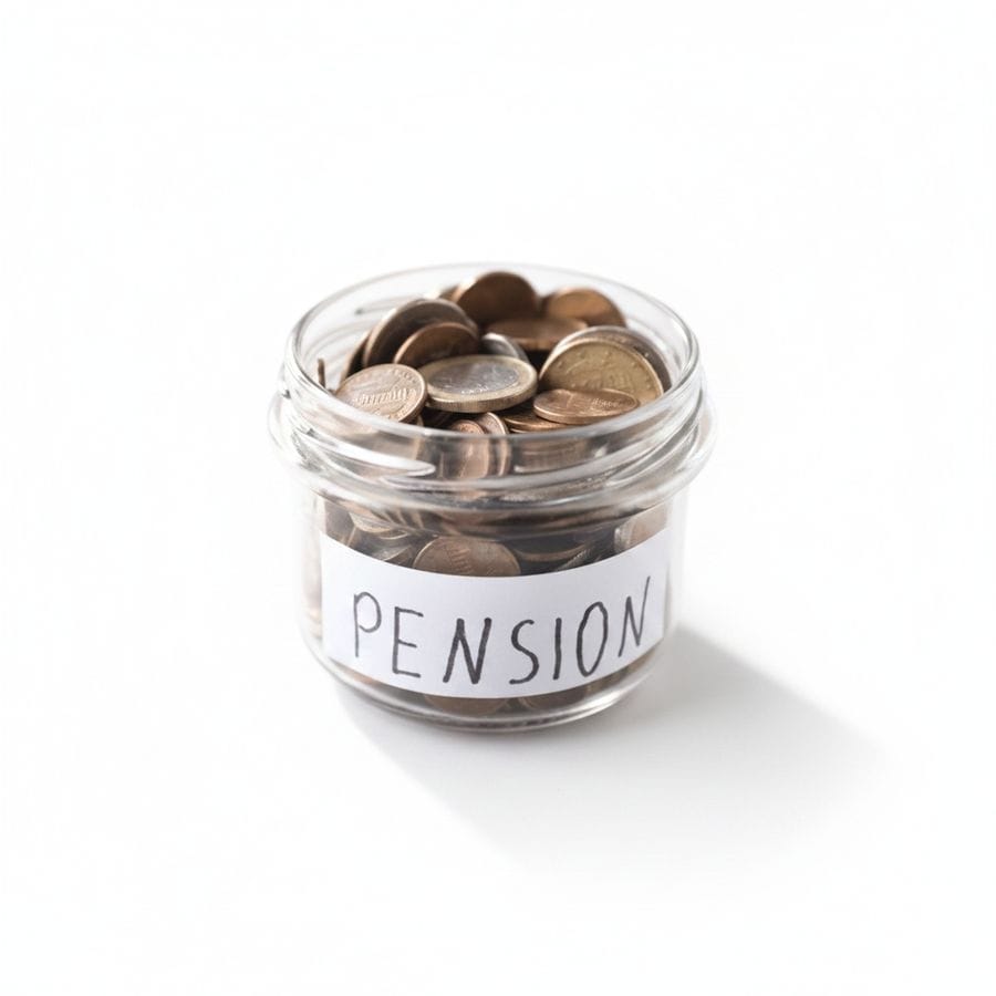 Pension Savings Glass Jar