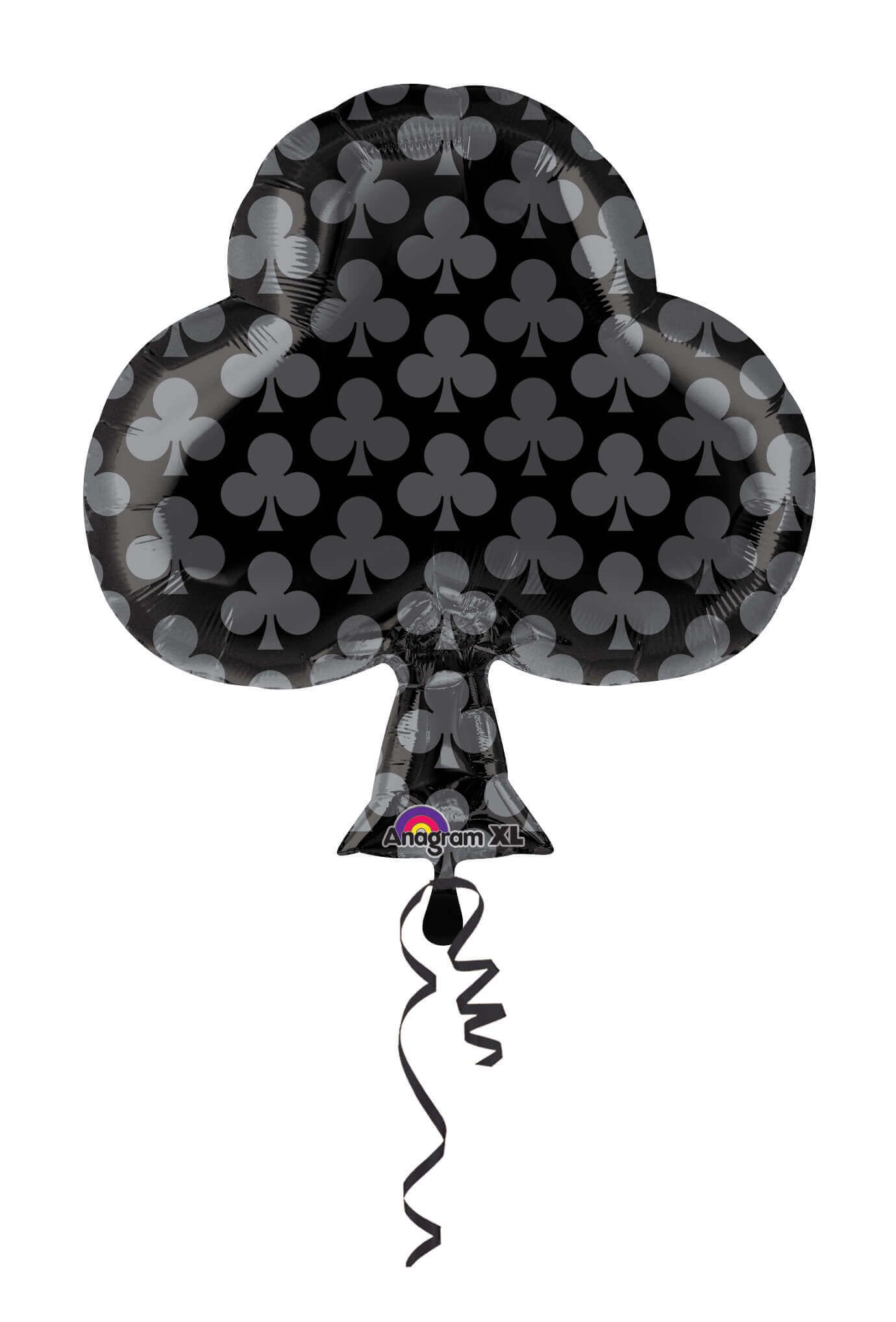 Club Shaped Black Printed Foil Card Party Balloon - 18 inches - 1PC