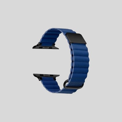 Apple Watch Magnetic Magna Leather Loop Blue Strap - 42/44/45/49 MM