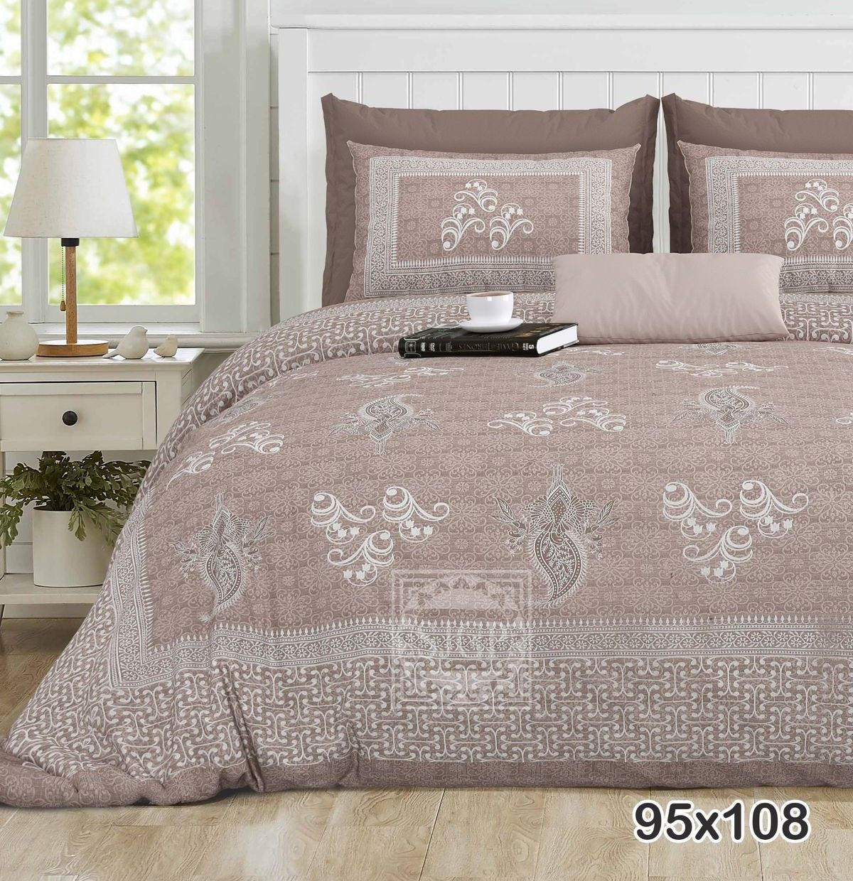 3001-Hometrade India-Standard King Size (90*108 Inches) Double Bedsheet With 2 Pillow Cover-RJ-14-Jaipur lining-3912