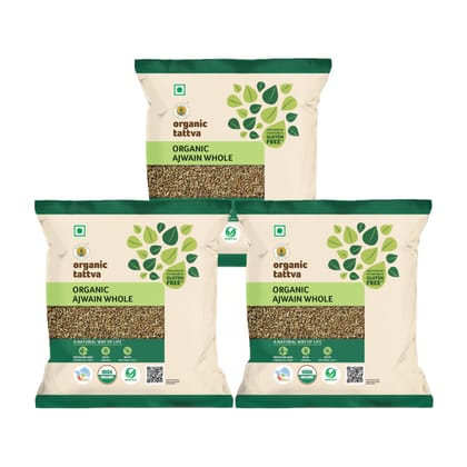 Organic Tattva Organic Ajwain Whole - 100g x Pack of 3 Organic Tattva Organic Ajwain Whole - 100g x Pack of 3