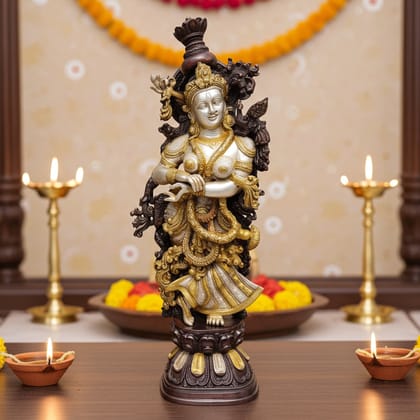 Brass Radha Ji God Idol - Handcrafted Brass Statue, Height : 29 Inch (BSMAS075 R)