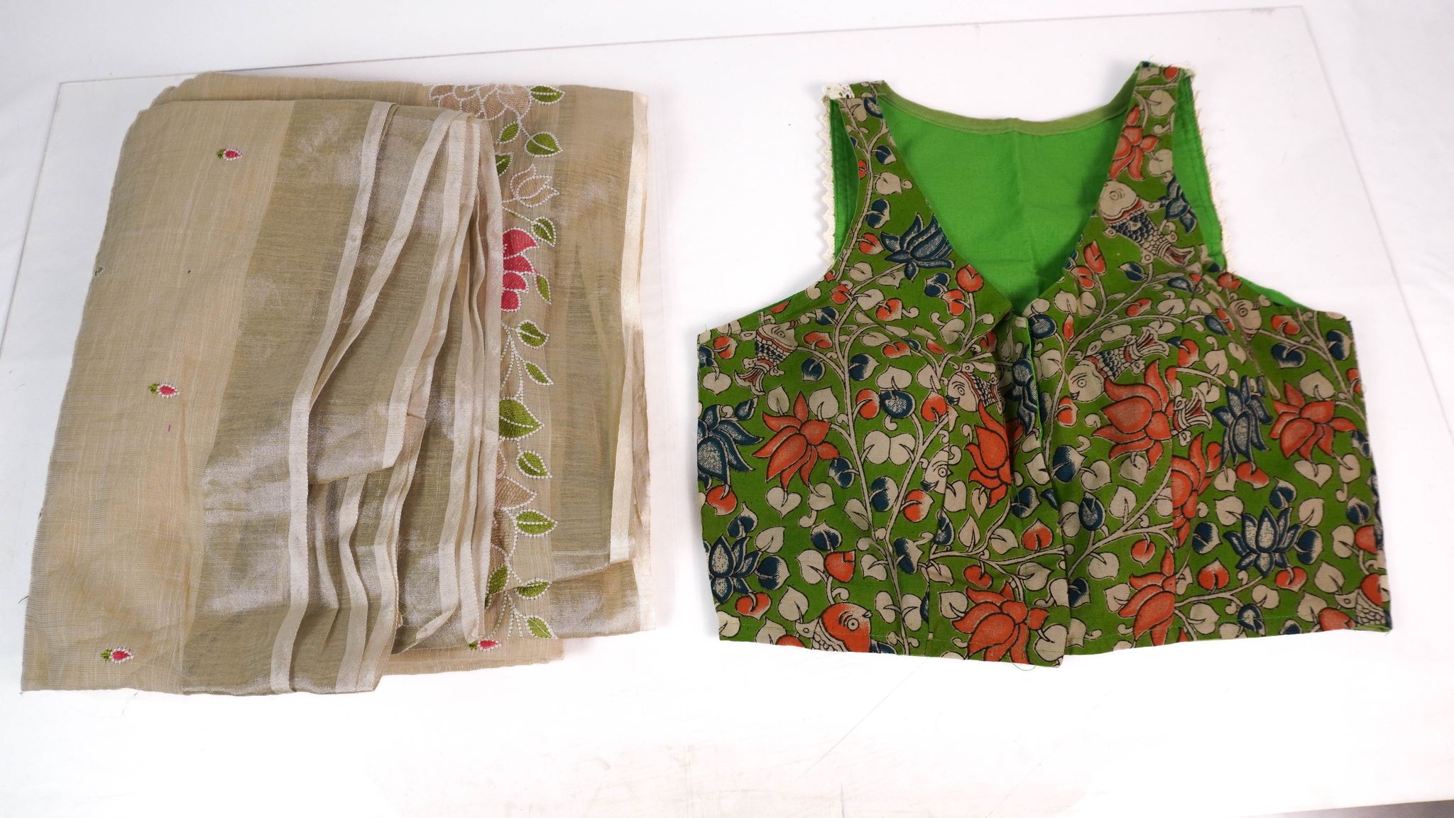 kalamkari saree & blouse