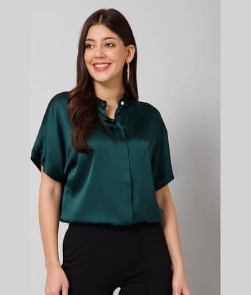 Purys Women's Satin Regular Top ( Green )