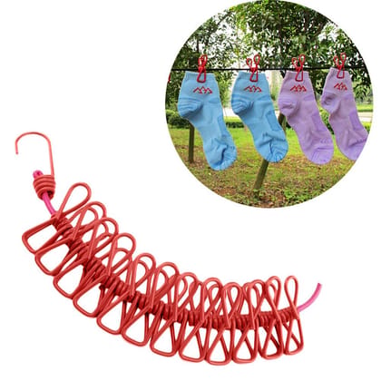 Windproof Clothesline with 12 Clips, Stretchy Retractable Elastic for Indoor Laundry Drying line, Suitable for Indoor and Outdoor, Portable Windproof Non-Slip Drying Rope Pack of 2 Windproof Clothesline with 12 Clips, Stretchy Retractable Elastic for Indoor Laundry Drying line, Suitable for Indoor and Outdoor, Portable Windproof Non-Slip Drying Rope Pack of 2