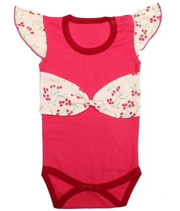 KABOOS Baby Girls Cotton Bodysuit ( Dark Red )