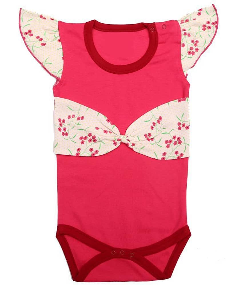 KABOOS Baby Girls Cotton Bodysuit ( Dark Red )