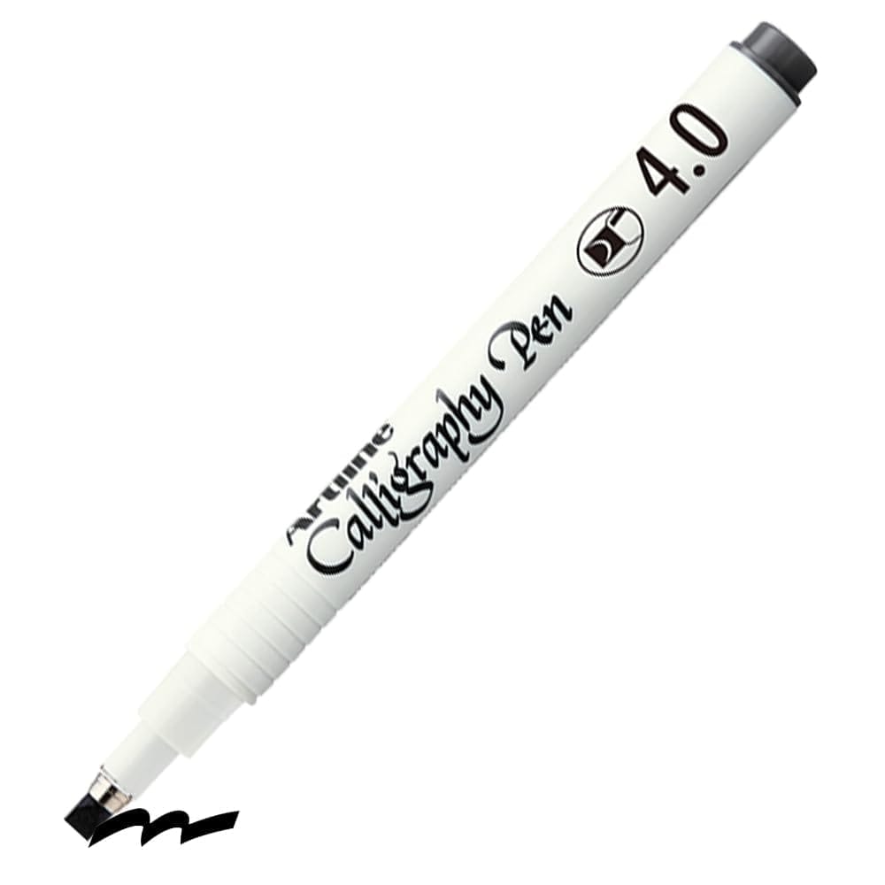 Artline Black Ink Calligraphy Pen of Writing Width 4.0 Pack of 12 | Popular Choice Among Artists & Calligraphers
