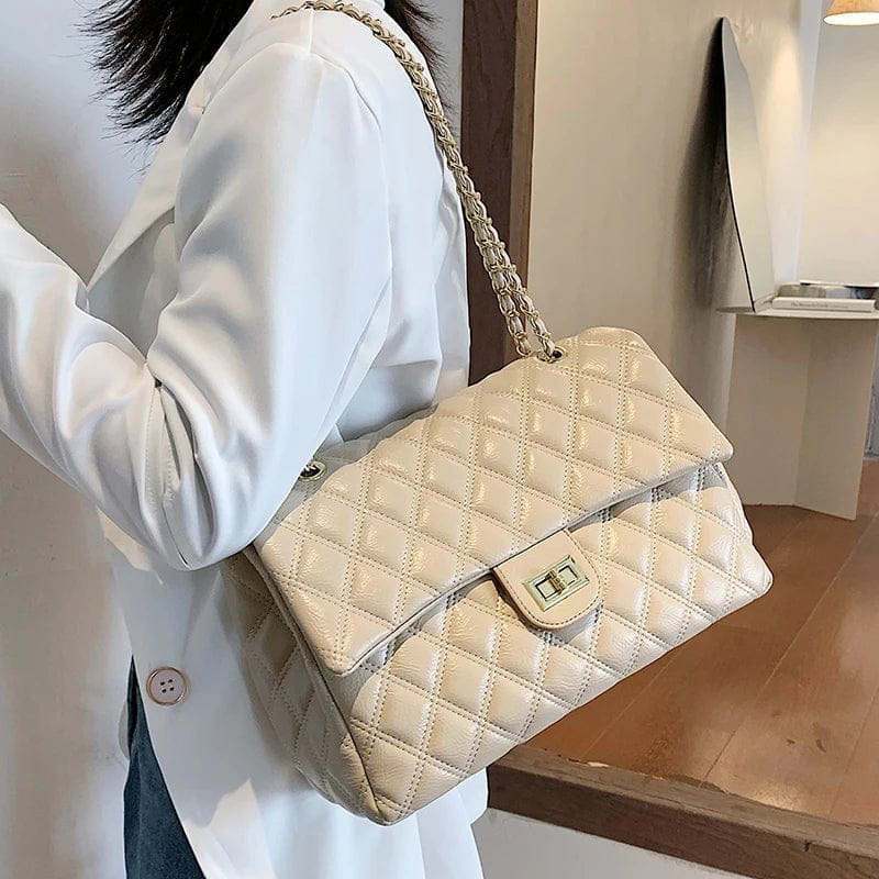 Chain Crossbody Bags Big Female Purses And Handbags Women Thread Fashion Bag Pu Leather Designer Fashionable Luxury