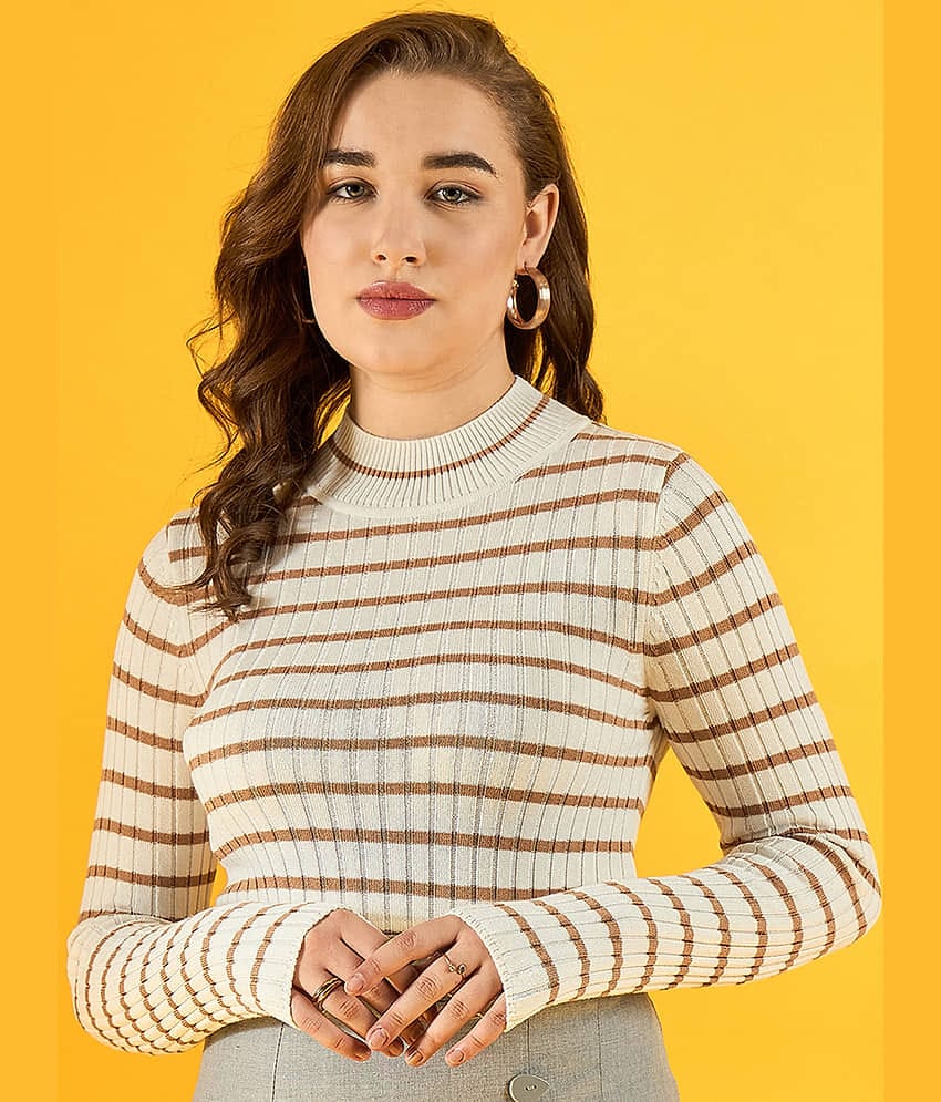 98 Degree North Cotton High Neck Women's Pullovers - White (Pack of 1)