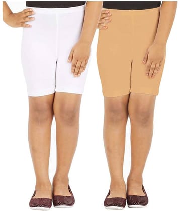 LULA Pack of 2 Girls Cotton Blend Cycling Shorts ( Multicolor )