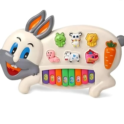 Rabbits Musical Piano for Kids | 3 Modes with Animal Sounds, Flashing Lights & Wonderful Music | Fun Educational Toy for Toddlers (Multicolor)