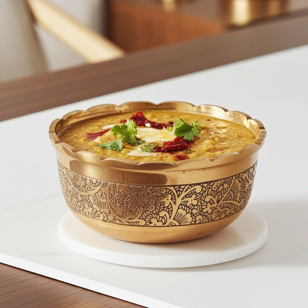 Brass Bowl Katori Flower Design (ZMAS275 A)