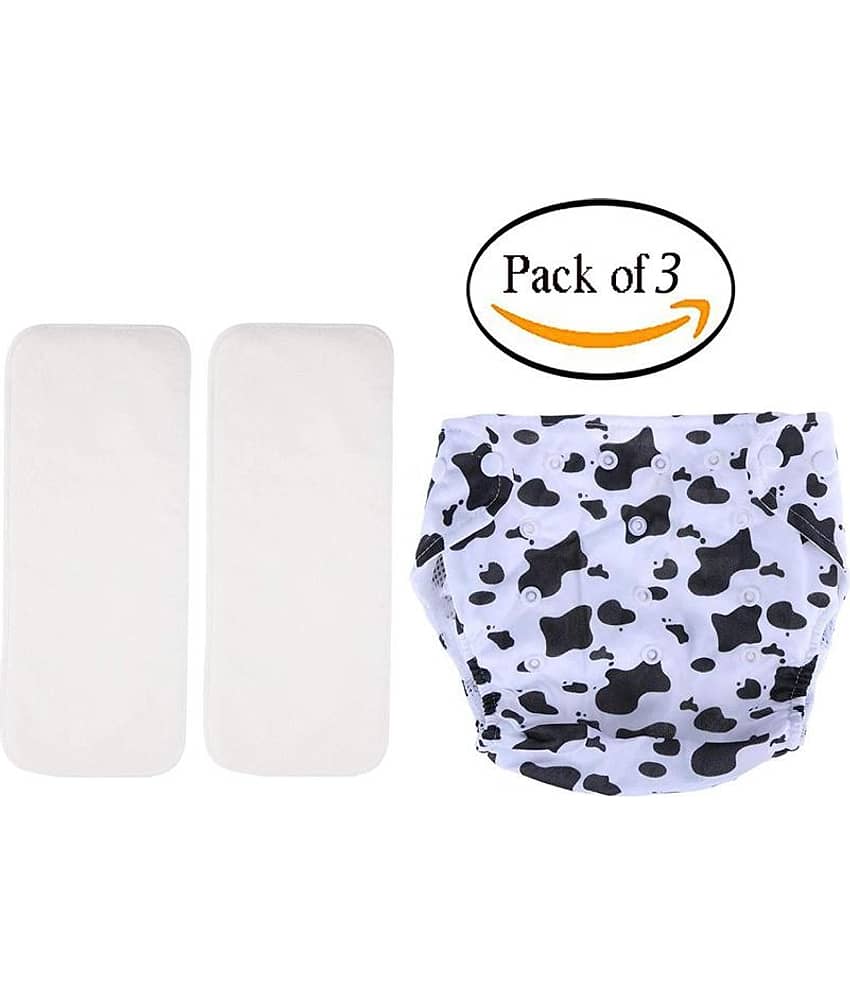 YUTIRITI 3 Pc Combo 1 Pc Printed Adjustable Diaper 2 Pc Diaper Changing Insert Cloth Pad for Babies