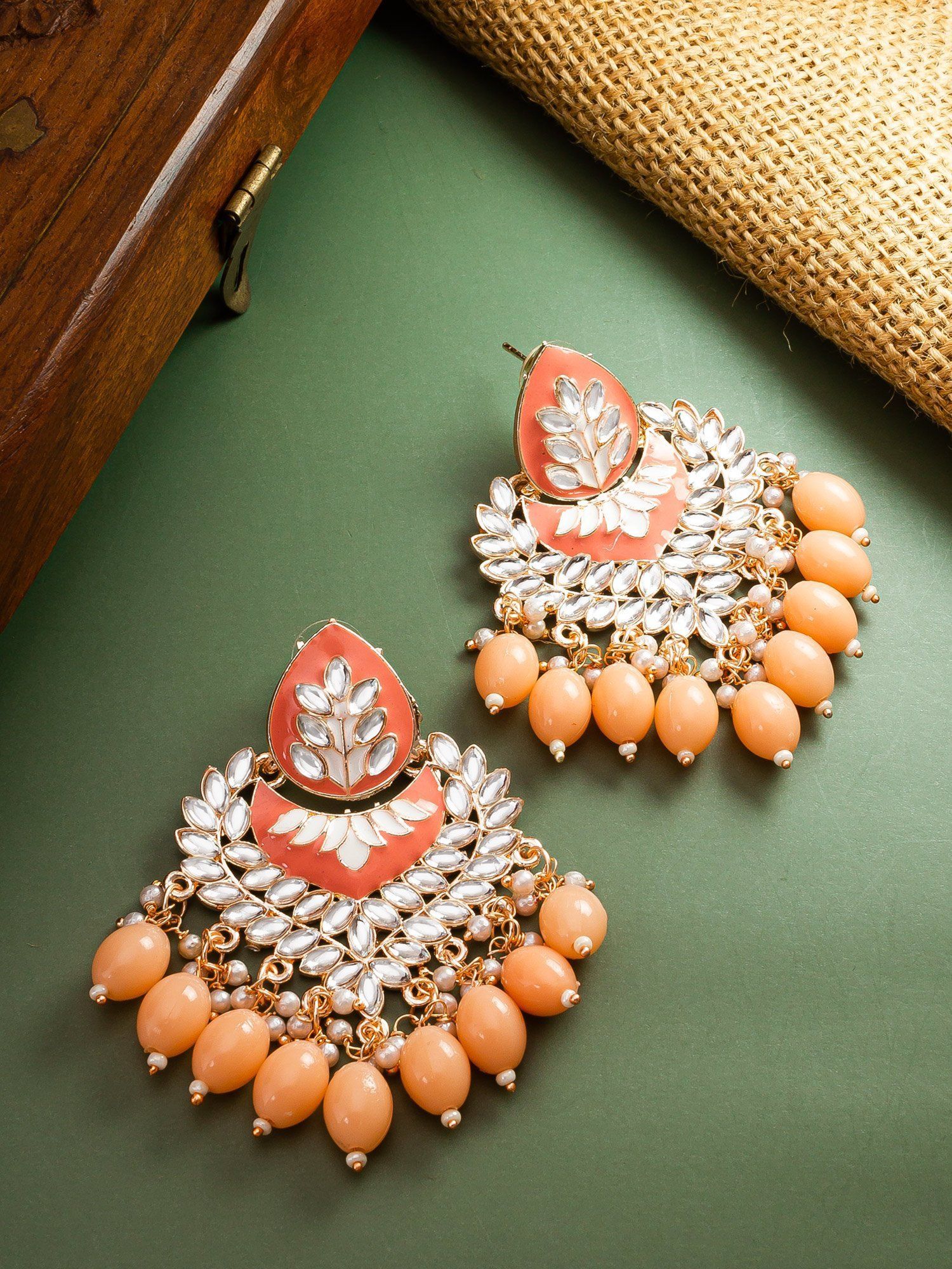 Morison Golden Crystal Earrings Radiance and Elegance Combined
