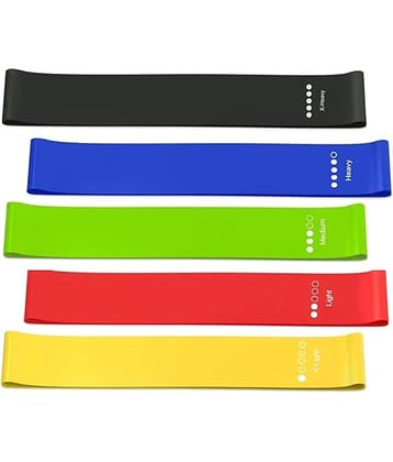 Resistance Bands Set for Men and Women, Pack of 5 Different Levels Elastic Band for Home Gym Long Exercise Workout – Great Fitness Equipment for Training, Pack of 1