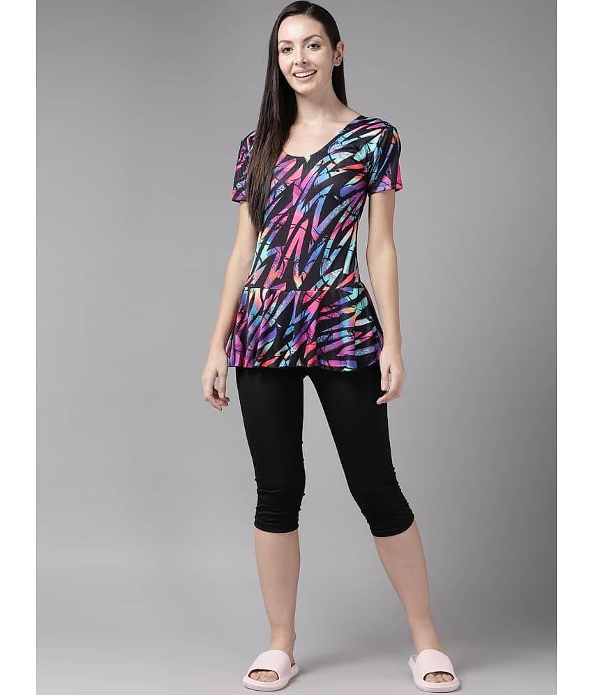 Aarika Nylon Pink One Piece Swimsuit with Skirt - Single