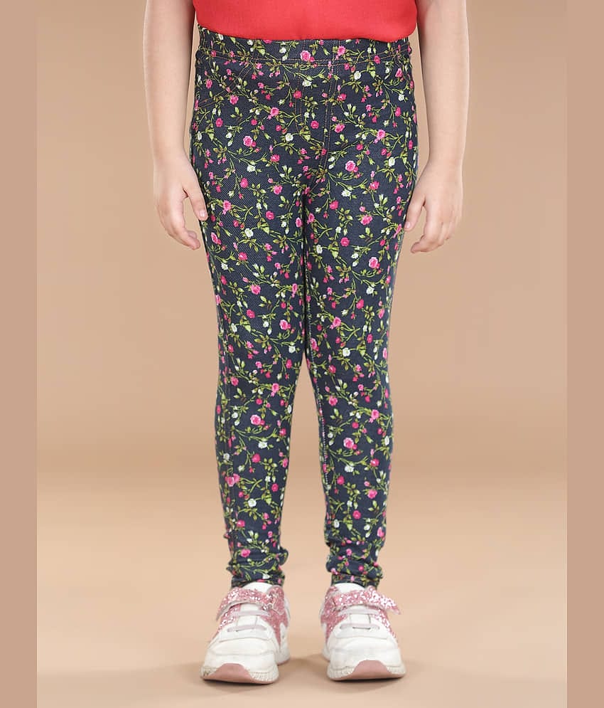 StyleStone Pack of 1 Girls Cotton Blend Leggings ( Black )