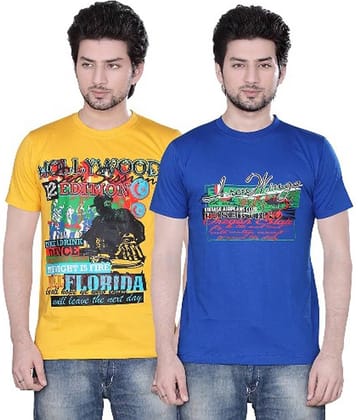 Zebu Pack of 2 Cotton Regular Fit Men's T-Shirt ( Multicolor )