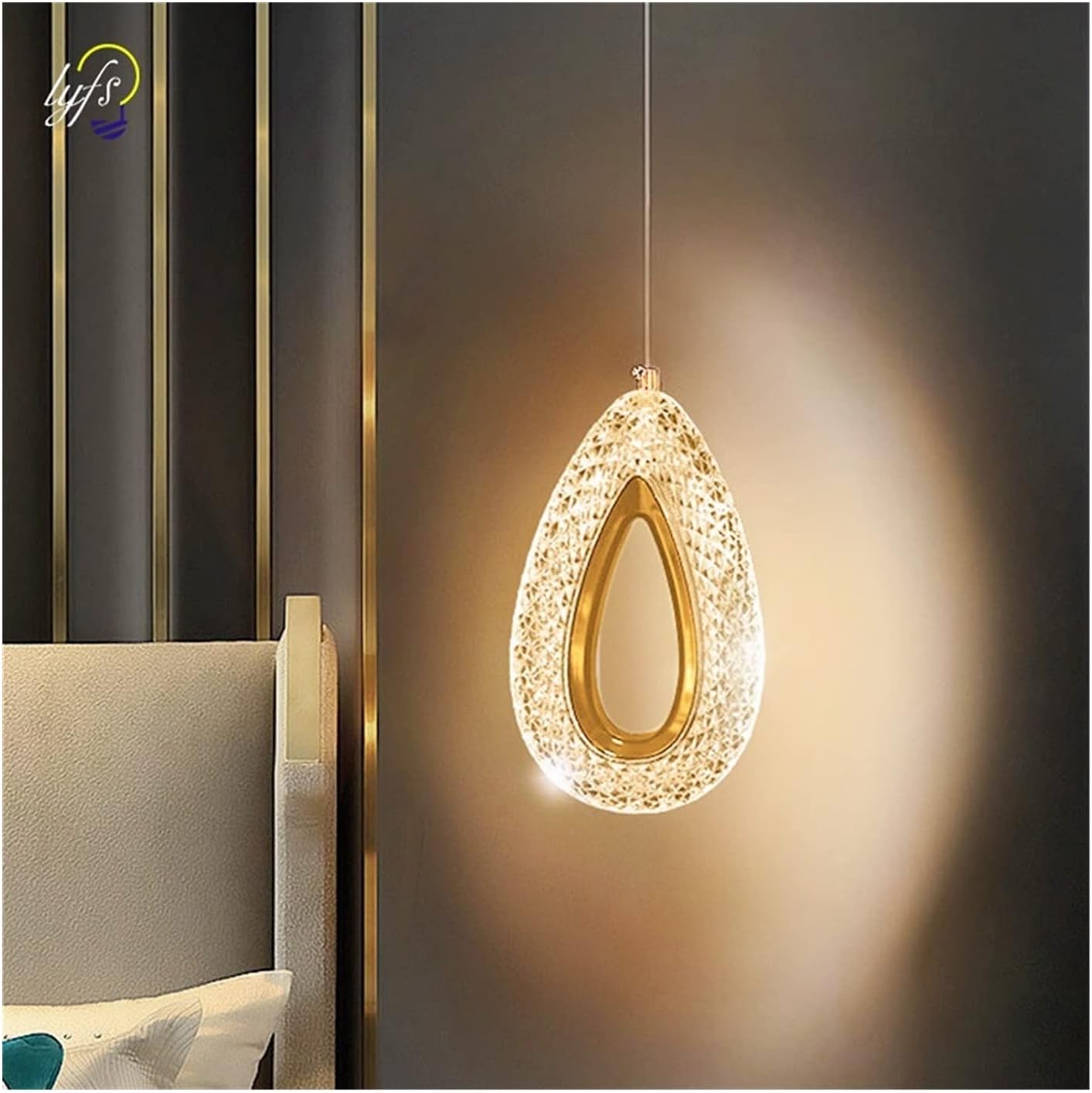 SPARKWORLD Crystal Aura Teardrop Pendant Light