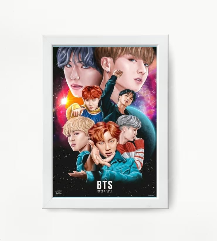 NOKKES Bts Army Bangtan Boy V suga J-Hope Jungkook Jin Jimin Rm 5X7 Inch Size Photo Frame Photo Home Office_EQW298