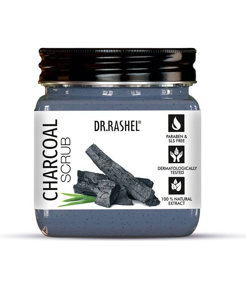 DR.RASHEL CHARCOAL FACE and BODY SCRUB for MEN and WOMEN (380 ml , Pack of 1)