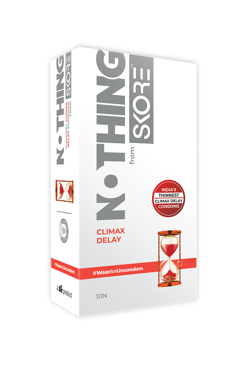 Skore Nothing Thinnest Condom for Men - Climax Delay - 10Pcs - [Discreet Packaging]