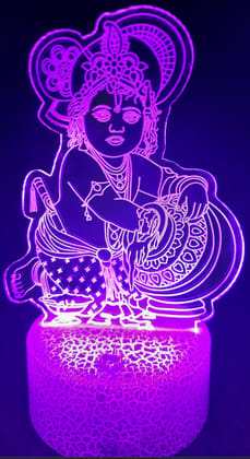 3D Acrylic illusion lights - Krishna Theme| 16colors Touch & Remotecontrol| Battery & USB type