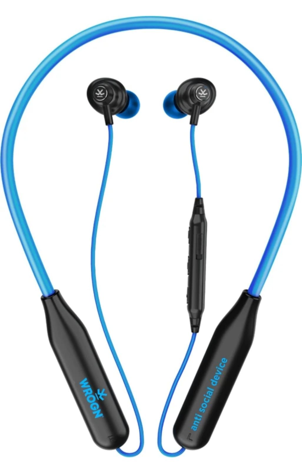 WROGN POPPERS NB1 with 40 Hours Battery Fast Charging Bluetooth (Blue, In the Ear)