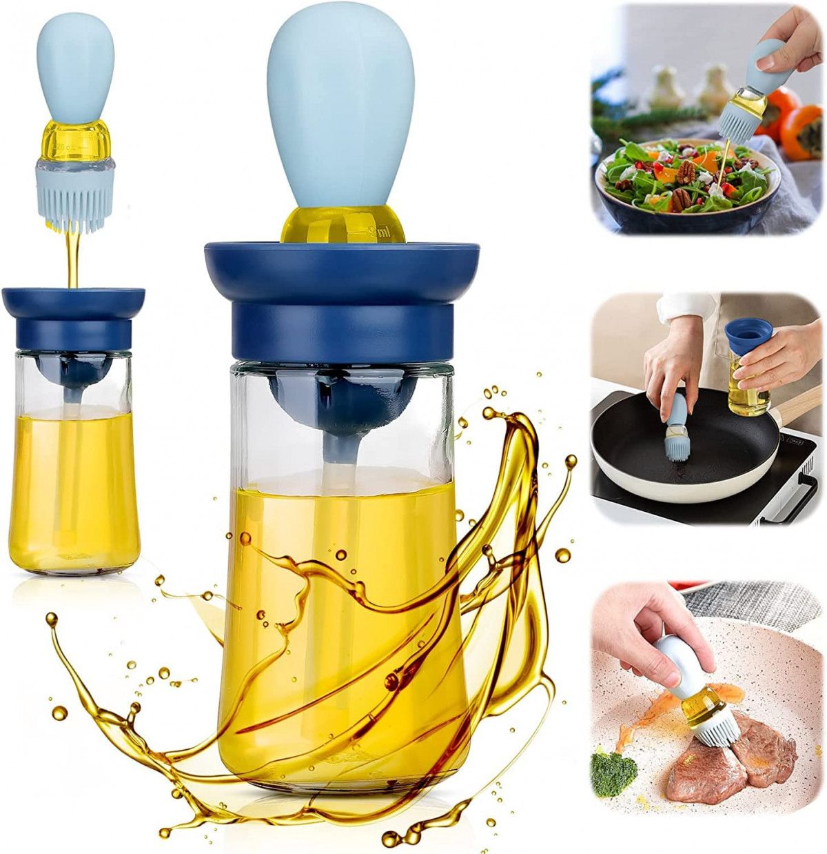 Wholesale Item - 2 IN 1 SILICONE DROPPER MEASURING OIL DISPENSER BOTTLE - MOQ 23 Pieces