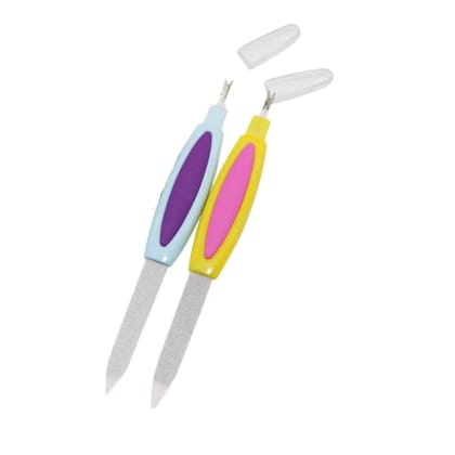 Elecsera 2 in 1 Manicure Pedicure Nail Tool Cuticle Trimmer Cutter Remover Nail Filer (Set of 2)