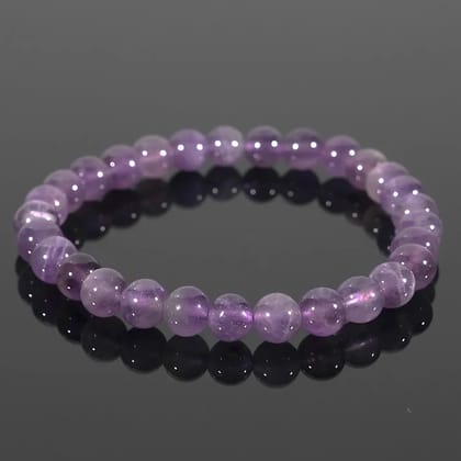 Amethyst Gemstone Bracelet  Handmade Healing & Protective Crystal (Bead Size - 8 mm ) (Size - 8")