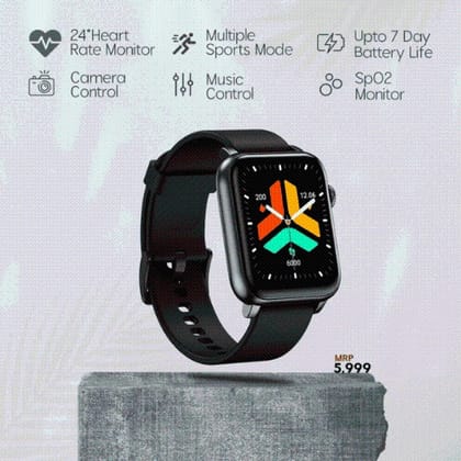 Walta Elite Intense Pro Smartwatch with 1.85" Full Touch Display, Bluetooth Calling and 5 Days Battery Life (Black)