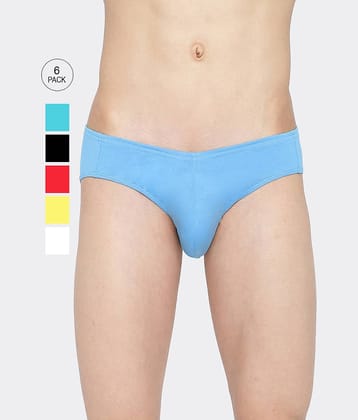 La Intimo Pack of 6 Cotton Blend Bikini For Men's ( Multicolor )